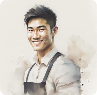 Улыбающийся официант